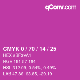 Color code: CMYK 0 / 70 / 14 / 25 | qconv.com