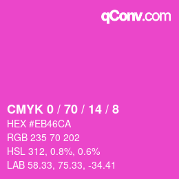 カラーコード: CMYK 0 / 70 / 14 / 8 | qconv.com