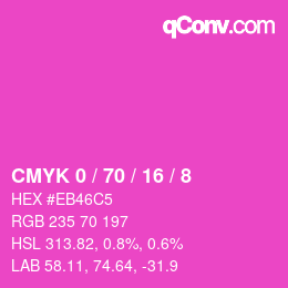 カラーコード: CMYK 0 / 70 / 16 / 8 | qconv.com