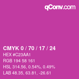 Color code: CMYK 0 / 70 / 17 / 24 | qconv.com