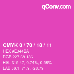 颜色代码: CMYK 0 / 70 / 18 / 11 | qconv.com