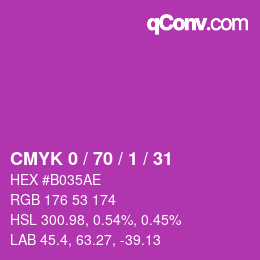 Color code: CMYK 0 / 70 / 1 / 31 | qconv.com