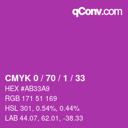 Color code: CMYK 0 / 70 / 1 / 33 | qconv.com