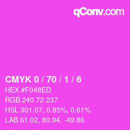 カラーコード: CMYK 0 / 70 / 1 / 6 | qconv.com
