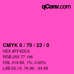 Color code: CMYK 0 / 70 / 23 / 0 | qconv.com