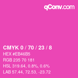 Farbcode: CMYK 0 / 70 / 23 / 8 | qconv.com