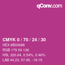 Color code: CMYK 0 / 70 / 24 / 30 | qconv.com