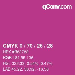 Color code: CMYK 0 / 70 / 26 / 28 | qconv.com