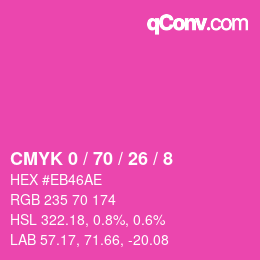 カラーコード: CMYK 0 / 70 / 26 / 8 | qconv.com