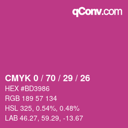 Color code: CMYK 0 / 70 / 29 / 26 | qconv.com