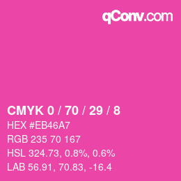 カラーコード: CMYK 0 / 70 / 29 / 8 | qconv.com
