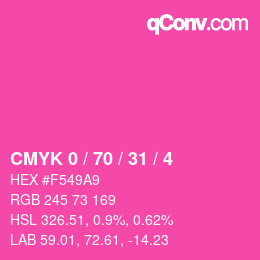 Color code: CMYK 0 / 70 / 31 / 4 | qconv.com