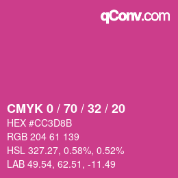 Color code: CMYK 0 / 70 / 32 / 20 | qconv.com
