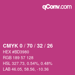 Color code: CMYK 0 / 70 / 32 / 26 | qconv.com