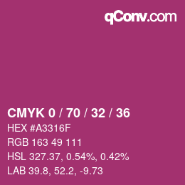 Color code: CMYK 0 / 70 / 32 / 36 | qconv.com