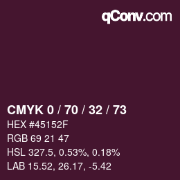 Color code: CMYK 0 / 70 / 32 / 73 | qconv.com