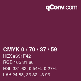 Color code: CMYK 0 / 70 / 37 / 59 | qconv.com