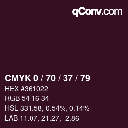 カラーコード: CMYK 0 / 70 / 37 / 79 | qconv.com