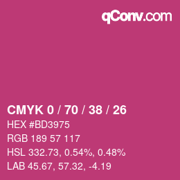 Color code: CMYK 0 / 70 / 38 / 26 | qconv.com