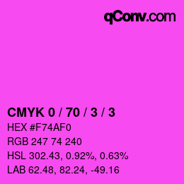 颜色代码: CMYK 0 / 70 / 3 / 3 | qconv.com