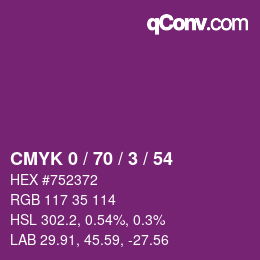 Color code: CMYK 0 / 70 / 3 / 54 | qconv.com