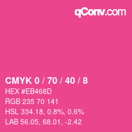 颜色代码: CMYK 0 / 70 / 40 / 8 | qconv.com