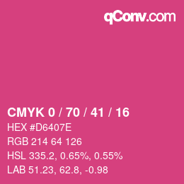 颜色代码: CMYK 0 / 70 / 41 / 16 | qconv.com