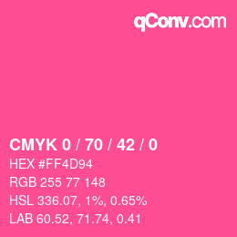 カラーコード: CMYK 0 / 70 / 42 / 0 | qconv.com