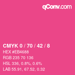 颜色代码: CMYK 0 / 70 / 42 / 8 | qconv.com