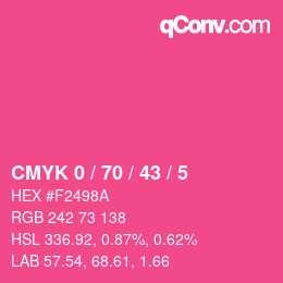 Color code: CMYK 0 / 70 / 43 / 5 | qconv.com