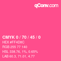 Color code: CMYK 0 / 70 / 45 / 0 | qconv.com