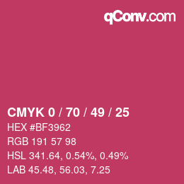Color code: CMYK 0 / 70 / 49 / 25 | qconv.com