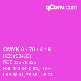 颜色代码: CMYK 0 / 70 / 4 / 8 | qconv.com