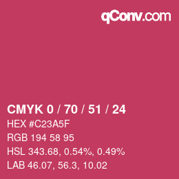 Farbcode: CMYK 0 / 70 / 51 / 24 | qconv.com
