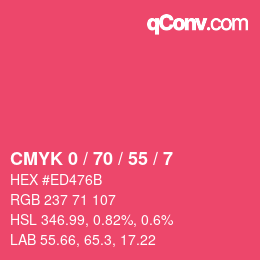 Color code: CMYK 0 / 70 / 55 / 7 | qconv.com