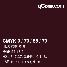 Color code: CMYK 0 / 70 / 55 / 79 | qconv.com