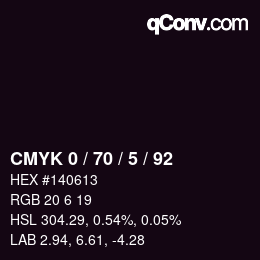 颜色代码: CMYK 0 / 70 / 5 / 92 | qconv.com