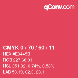 Color code: CMYK 0 / 70 / 60 / 11 | qconv.com
