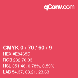 Color code: CMYK 0 / 70 / 60 / 9 | qconv.com