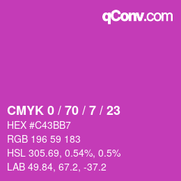 Color code: CMYK 0 / 70 / 7 / 23 | qconv.com