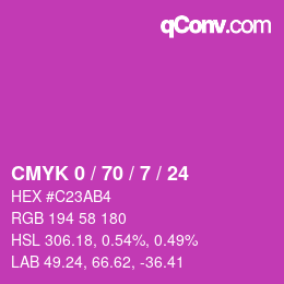 Color code: CMYK 0 / 70 / 7 / 24 | qconv.com