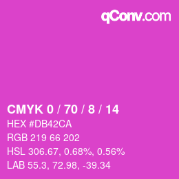カラーコード: CMYK 0 / 70 / 8 / 14 | qconv.com