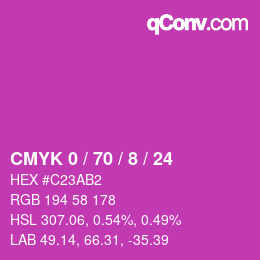 Color code: CMYK 0 / 70 / 8 / 24 | qconv.com