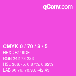 カラーコード: CMYK 0 / 70 / 8 / 5 | qconv.com