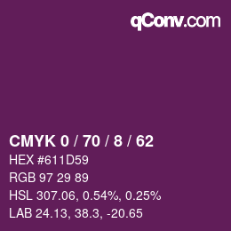 Color code: CMYK 0 / 70 / 8 / 62 | qconv.com