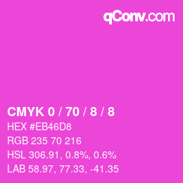 Farbcode: CMYK 0 / 70 / 8 / 8 | qconv.com