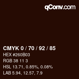 Color code: CMYK 0 / 70 / 92 / 85 | qconv.com