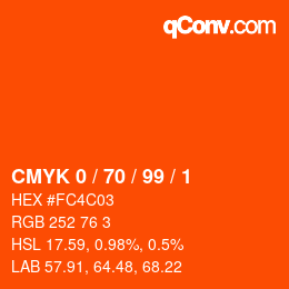 Color code: CMYK 0 / 70 / 99 / 1 | qconv.com