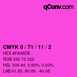 Color code: CMYK 0 / 71 / 11 / 2 | qconv.com