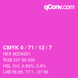 Color code: CMYK 0 / 71 / 12 / 7 | qconv.com